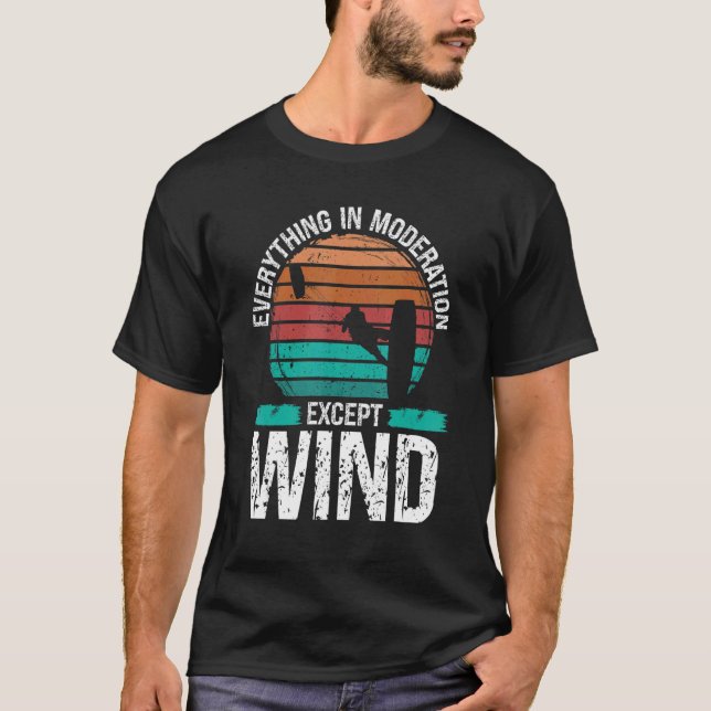 Kiteboarding Vintage Everything in Moderation Kite T-Shirt (Front)