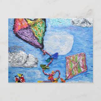 kites clouds and dreams postcard