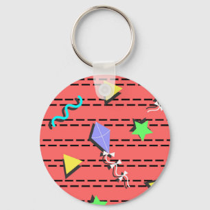 kites, stars, triangles and curvy lines keychain