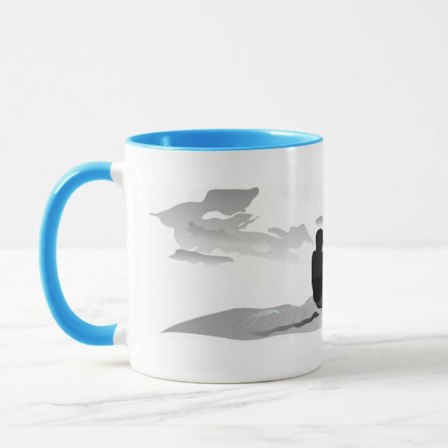 Kitesurf allé de noeuds - tasse bleue d'accent (Gauche)