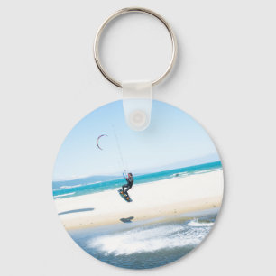 Kitesurfer boosts an air keychain