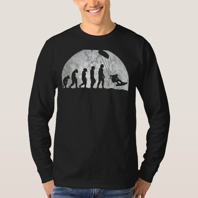 Kitesurfer Evolution  Evolution Of Man Water Kiteb T-Shirt (Front)