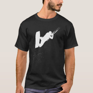 Kitesurfing Action Kite And Surf Silhouette White T-Shirt