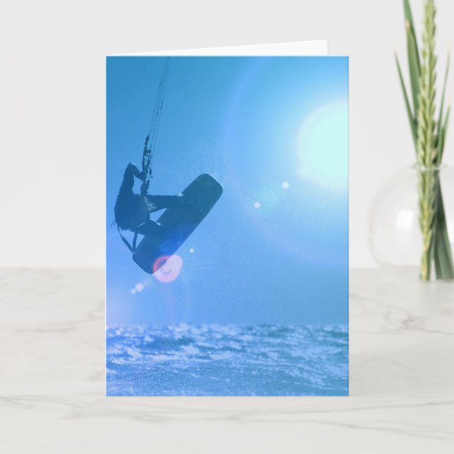 Kitesurfing Air Greeting Cards (Front)