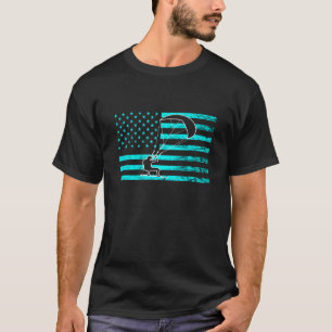 Kitesurfing America USA Flag Kiteboarding Kiteboar T-Shirt