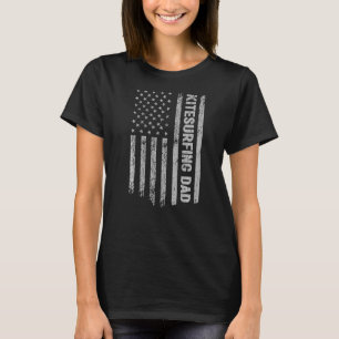 Kitesurfing Dad America Us Flag Patriot Vintage T-Shirt