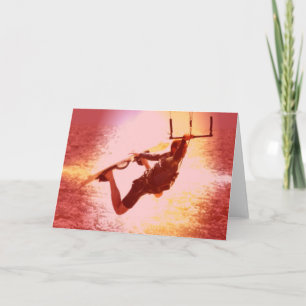 Kitesurfing Grab Greeting Card