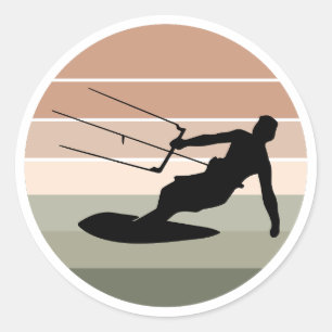 Kitesurfing Kitesurf Kiteboarding Water Sports Classic Round Sticker