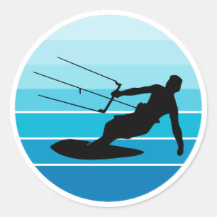 Kitesurfing Kitesurf Kiteboarding Water Sports Classic Round Sticker