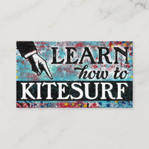 Kitesurfing Lessons Business Cards - Blue Red