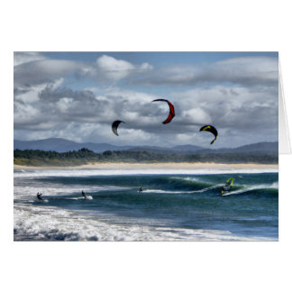 Kitesurfing on beach