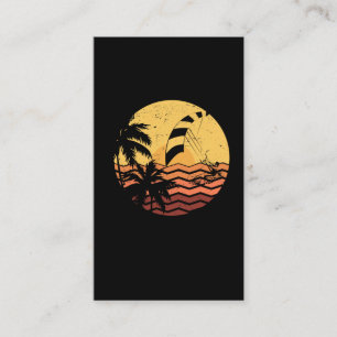 Kitesurfing Retro Kiteboarding Wave Surfer Business Card