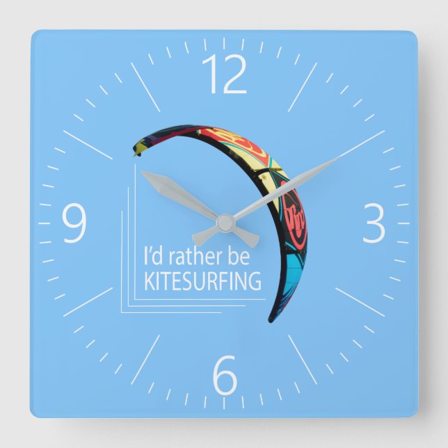 Kitesurfing Square Wall Clock (Front)
