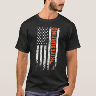 Kitesurfing us flag kiteboard essential kite sport T-Shirt