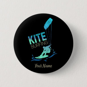Kitesurfing Vintage Kiteboarder Kite Surfing 2 Inch Round Button