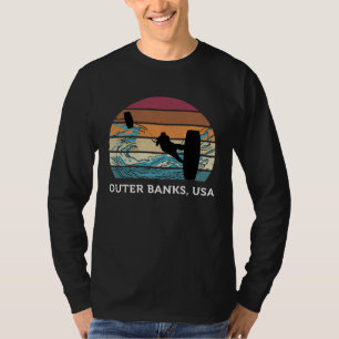 Kitesurfing Vintage Sunset Beach Surfing Outer Ban T-Shirt