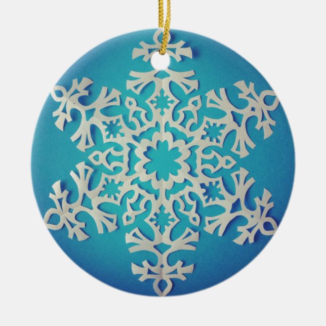 Kit's Snowflake Ceramic Ornament (Front)