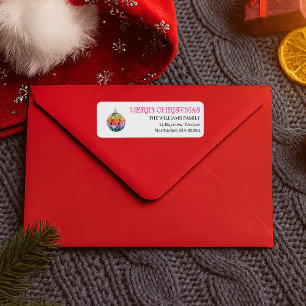 Kitsch Christmas Disco Ball   Retro Holiday Label