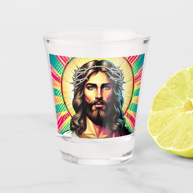 Kitsch Jesus shot glasses! Glass (Front)