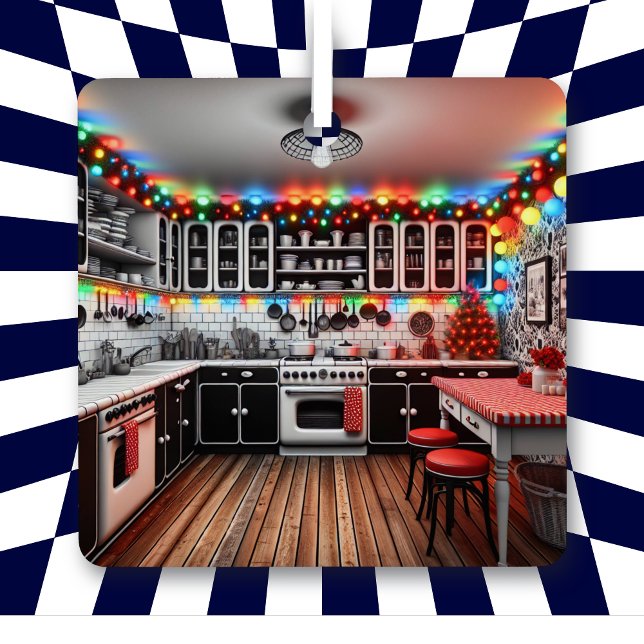 Kitsch Kitchen Christmas Personalized Metal Ornament (Creator Uploaded)