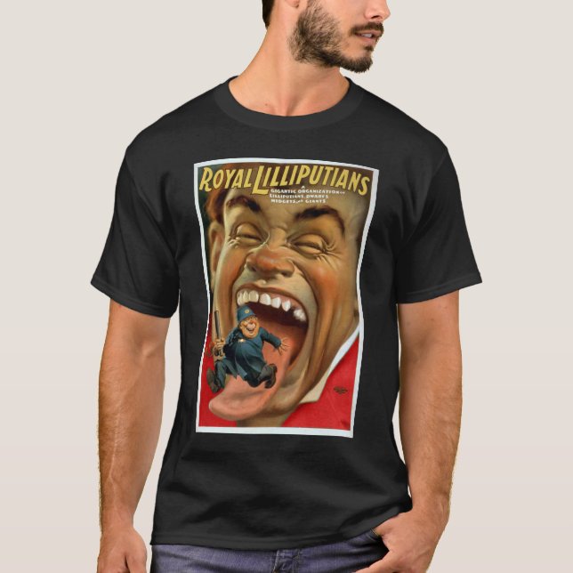 Kitsch Vintage Retro Vintage Man Eating Police Tee (Front)