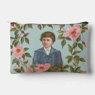 Kitschy Antique German Valentine's Card, 1884 Accessory Pouch