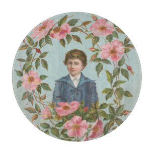 Kitschy Antique German Valentine's Card, 1884 Cutting Board