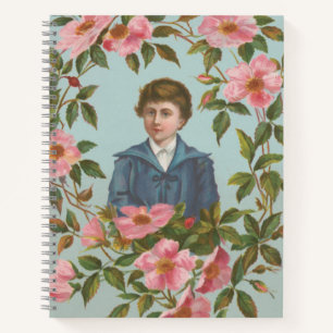 Kitschy Antique German Valentine's Card, 1884 Notebook