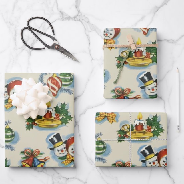 Kitschy Christmas Wrapping Paper Sheet (Front)