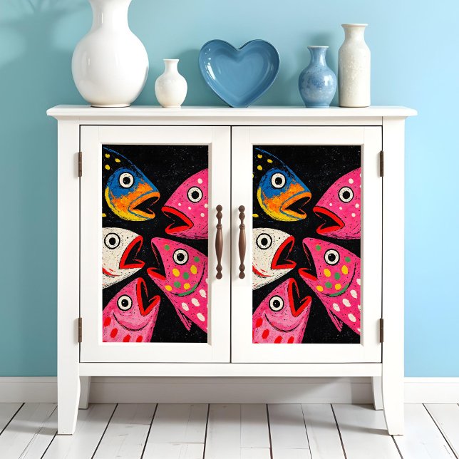 Kitschy Fish Art Tissue or Decoupage Paper (This is a mockup, your design may appear larger/smaller depending on size of decoupage piece.)