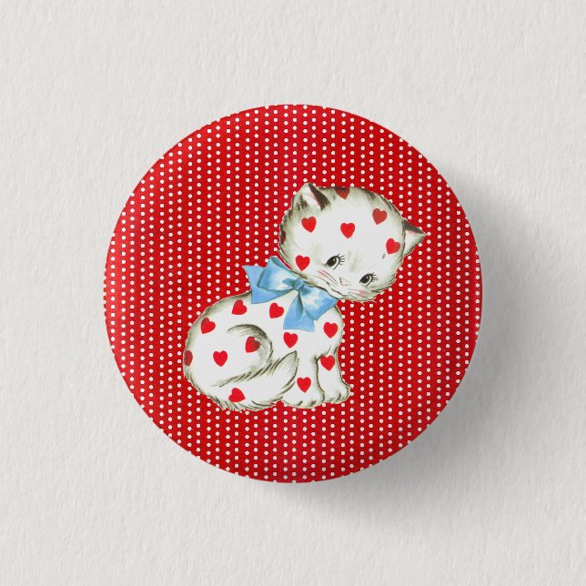 Kitschy Kitty 1 Inch Round Button (Front)