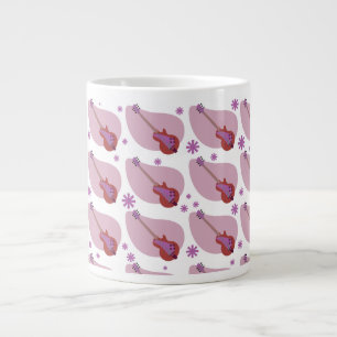 Kitschy Retro Fifties Guitar Boomerang Pattern Large Coffee Mug