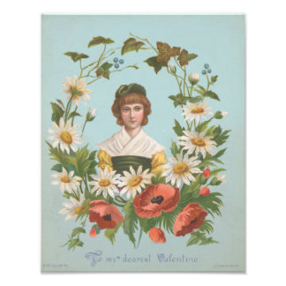 Kitschy Retro German Valentine's Card, 1884 Photo Print