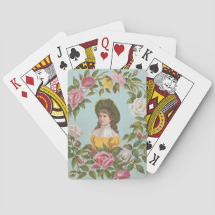 Kitschy Vintage German Valentine's Card, 1884 Playing Cards