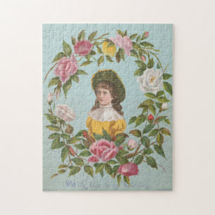 Kitschy Vintage German Valentine's Card Jigsaw Puzzle