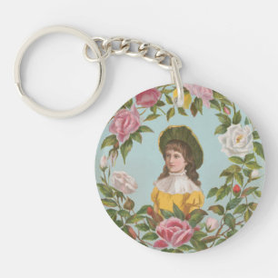 Kitschy Vintage German Valentine's Card Keychain