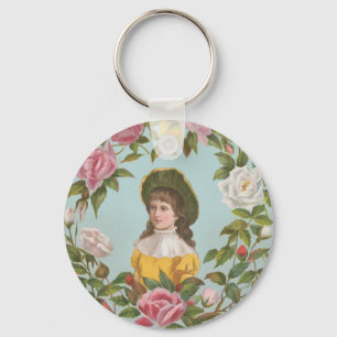 Kitschy Vintage German Valentine's Card Keychain