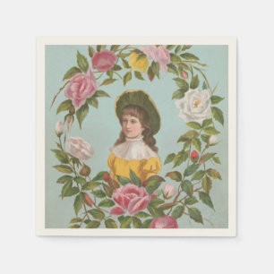 Kitschy Vintage German Valentine's Card Napkin