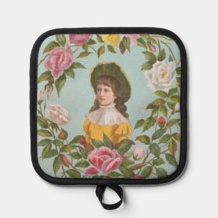 Kitschy Vintage German Valentine's Card Pot Holder