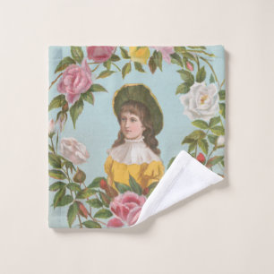 Kitschy Vintage German Valentine's Card Wash Cloth