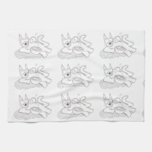 Kitsu Kitsa Cat Ukrainian Perogies Kitchen Towel