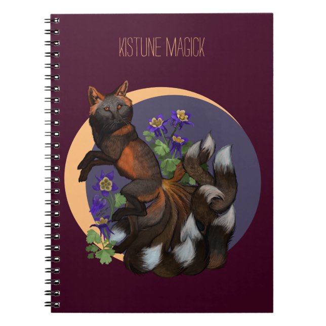 Kitsune and Columbine Flowers  Notebook (Front)