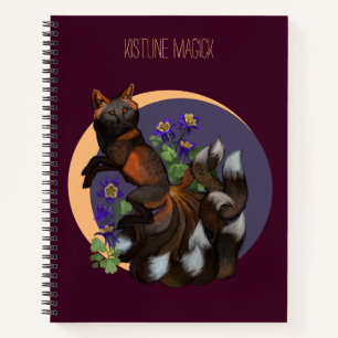 Kitsune and Columbine Flowers sketchbook Notebook
