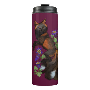 Kitsune and Columbine Flowers Thermal Tumbler