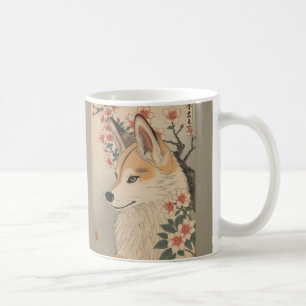 Kitsune & cherry blossom coffee mug