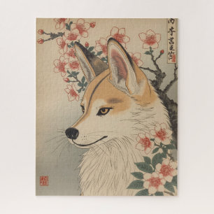 Kitsune & cherry blossom jigsaw puzzle