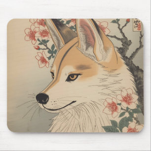 Kitsune & cherry blossom mouse pad