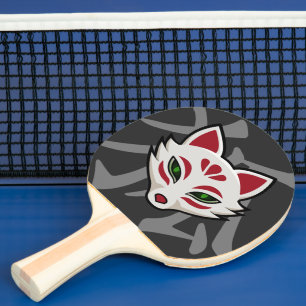 KITSUNE Fox Mask- Street Art Ping Pong Paddle