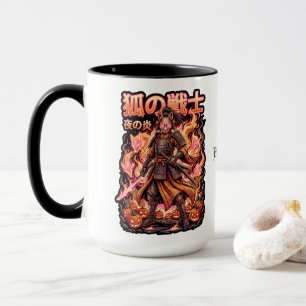 Kitsune Fox Samurai & Fire Pumpkins Mug