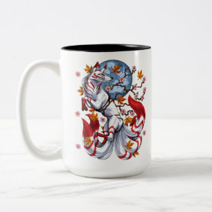 Kitsune Japanese Fox Two-Tone Coffee Mug